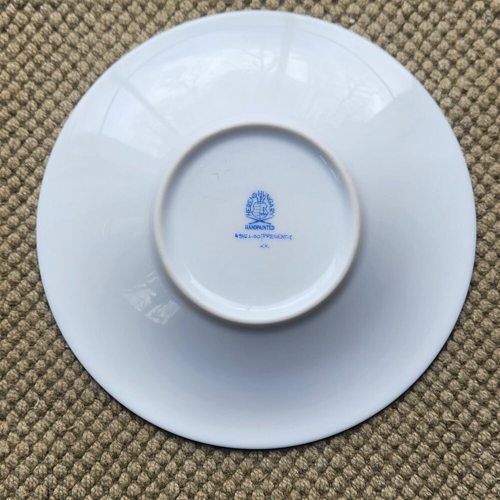 Herend Blue Butterfly Coffee Chocolate Gold Spiral Handle Cup and Saucer Set - Picture 8 of 11